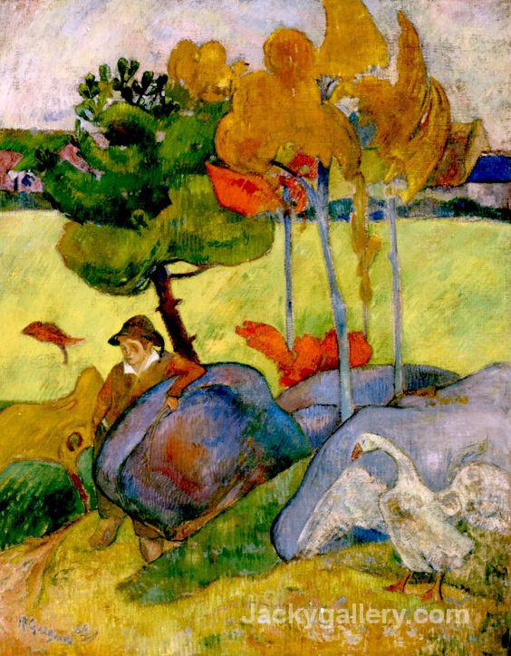 Little Breton with Goose by Paul Gauguin paintings reproduction